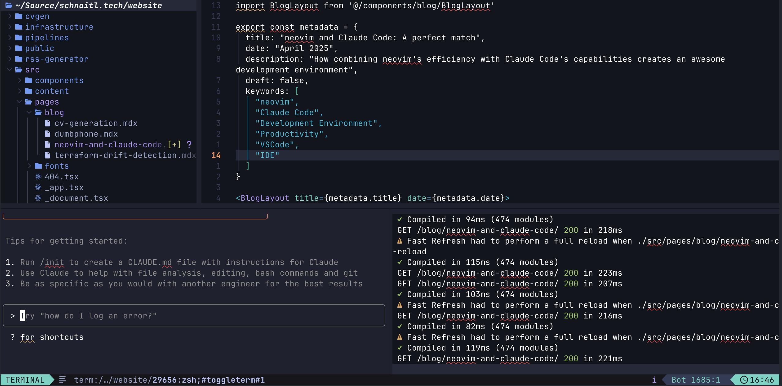 Screenshot LazyVim