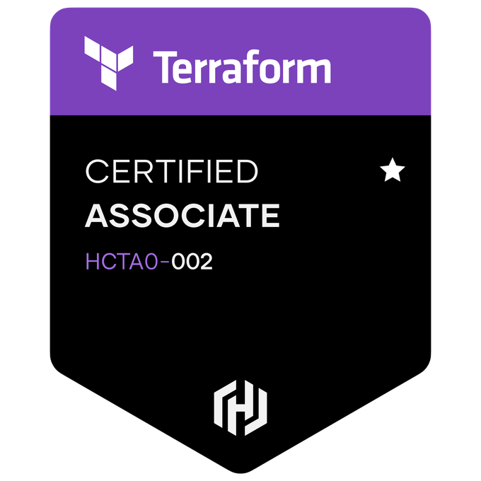 HashiCorp Certified: Terraform Associate certification badge